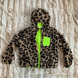 Leopard print hooded jacket